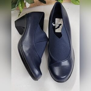 Laura Scott Navy Blue Block Heel Shoes